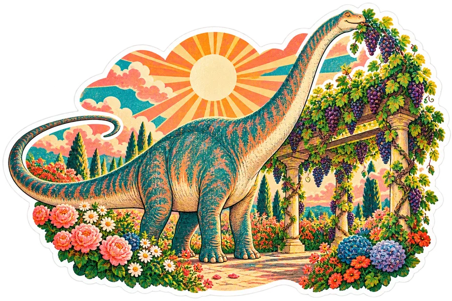 Diplodocus — In the garden dinosaur sticker, Garden collection