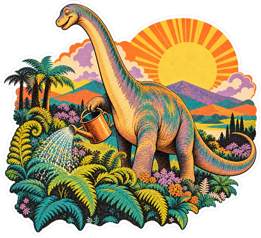 Apatosaurus — In the garden dinosaur sticker, Garden collection