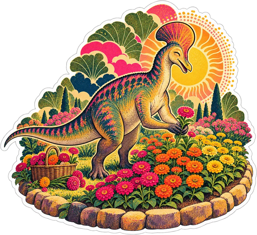 Corythosaurus — In the garden dinosaur sticker, Garden collection