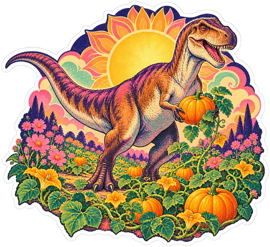 Albertosaurus — In the garden dinosaur sticker, Garden collection