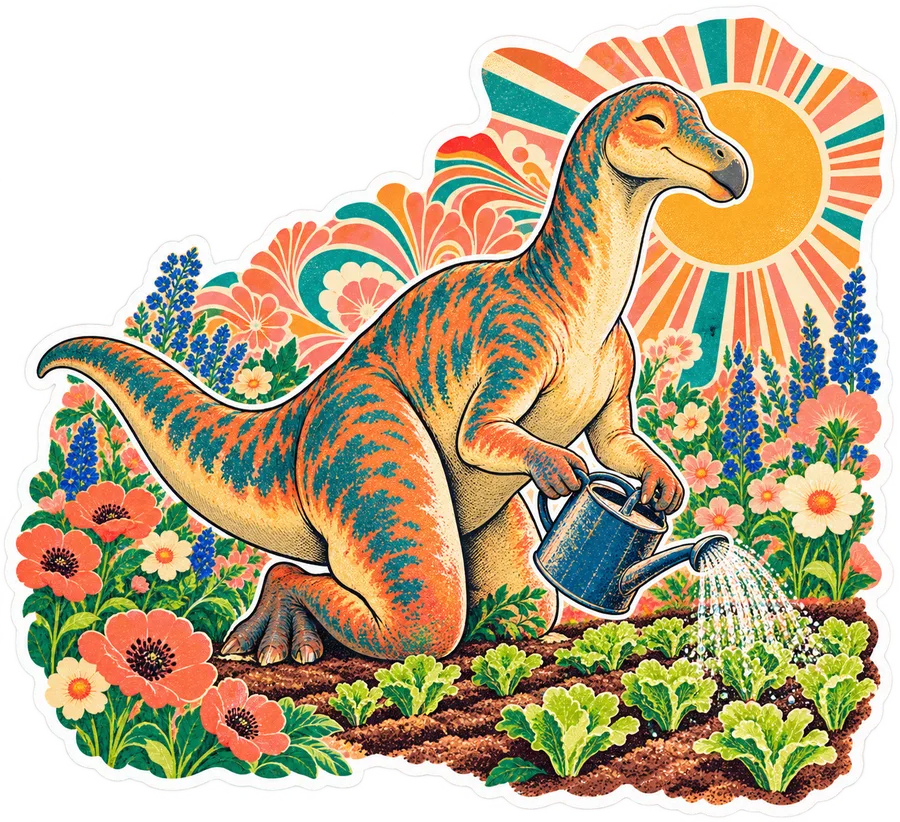 Maiasaura — In the garden dinosaur sticker, Garden collection