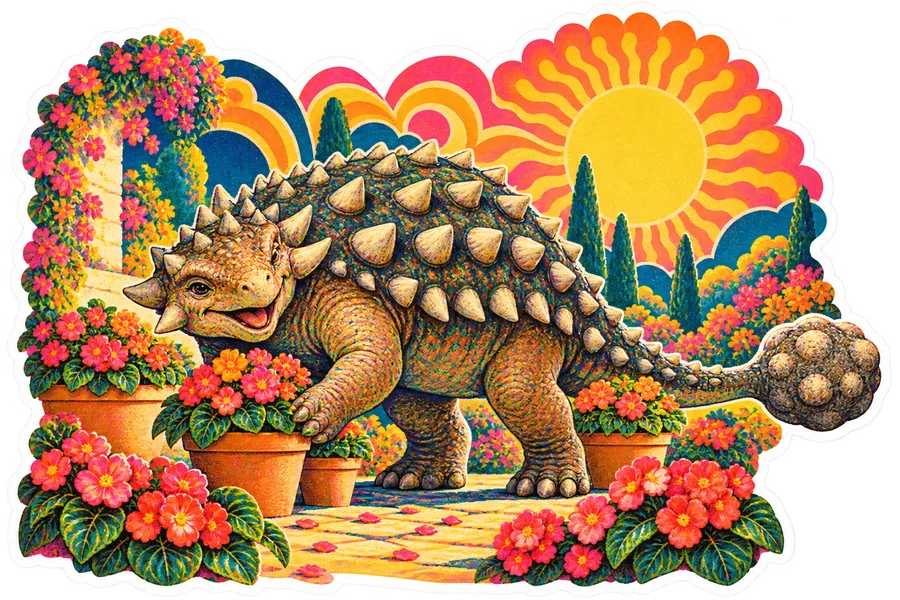 Euoplocephalus — In the garden dinosaur sticker, Garden collection