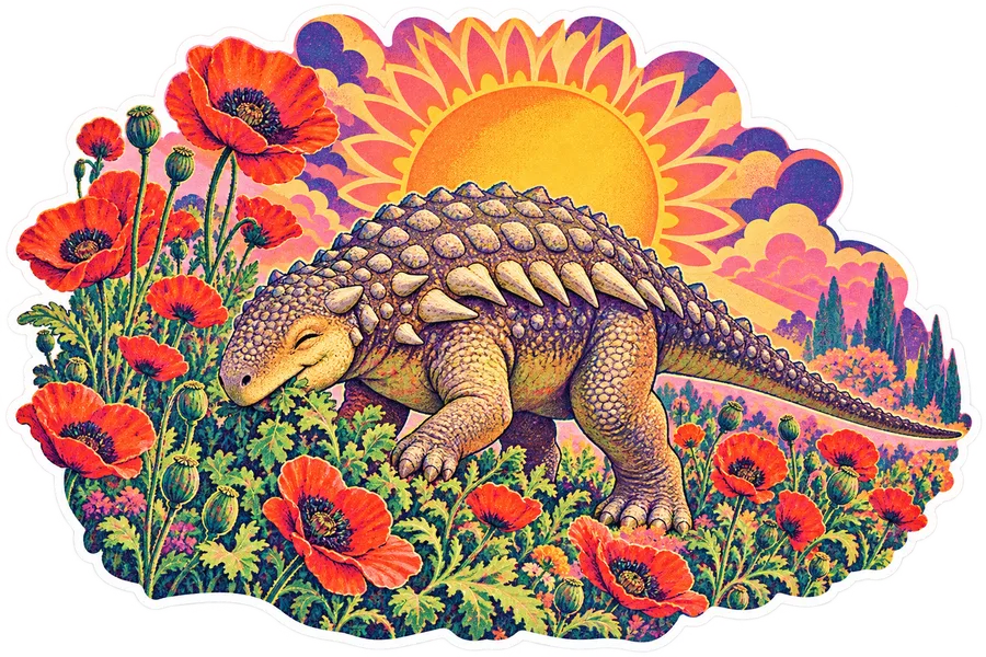 Nodosaurus — In the garden dinosaur sticker, Garden collection