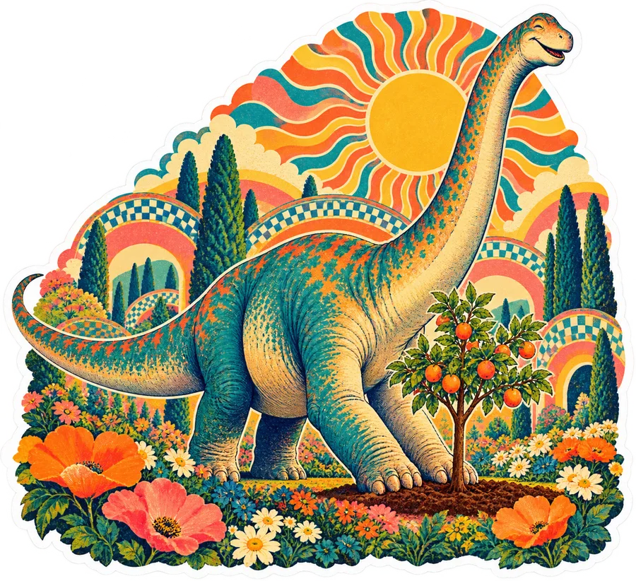 Dreadnoughtus — In the garden dinosaur sticker, Garden collection