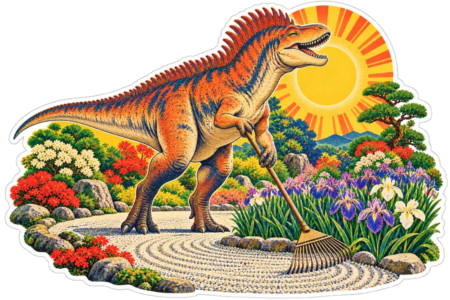 Acrocanthosaurus — In the garden dinosaur sticker, Garden collection