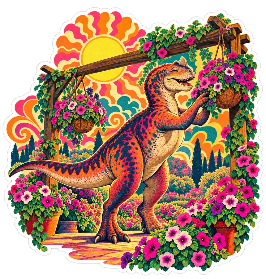 Majungasaurus — In the garden dinosaur sticker, Garden collection