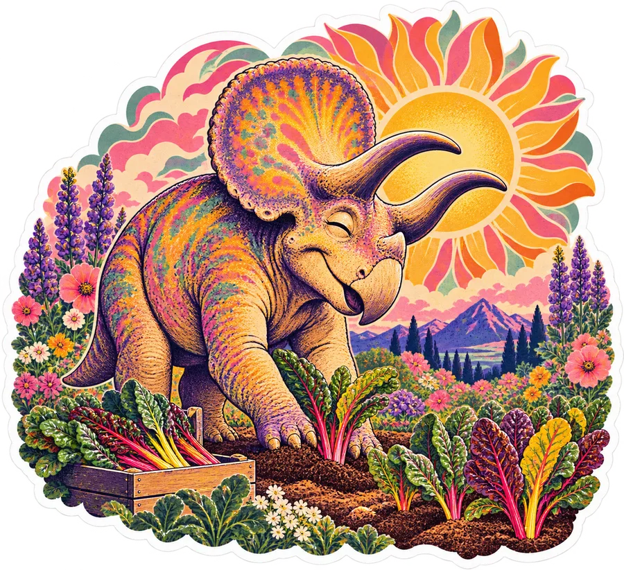 Nasutoceratops — In the garden dinosaur sticker, Garden collection