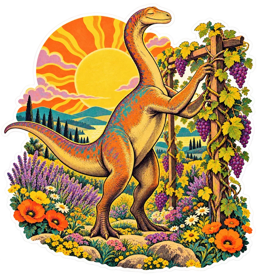 Plateosaurus — In the garden dinosaur sticker, Garden collection