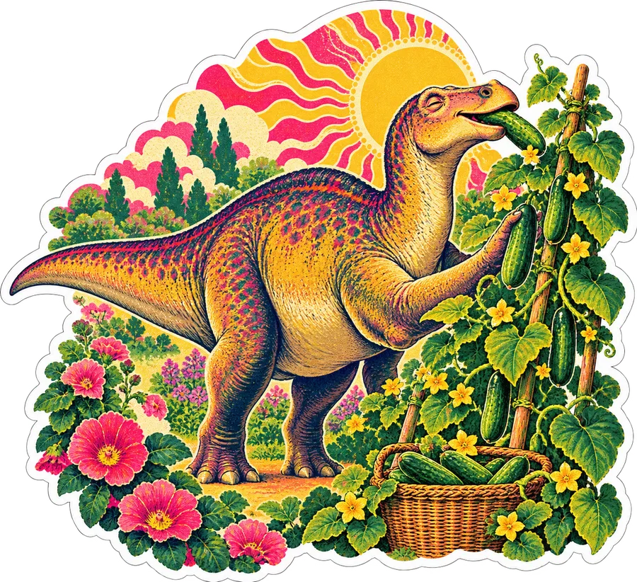 Shantungosaurus — In the garden dinosaur sticker, Garden collection