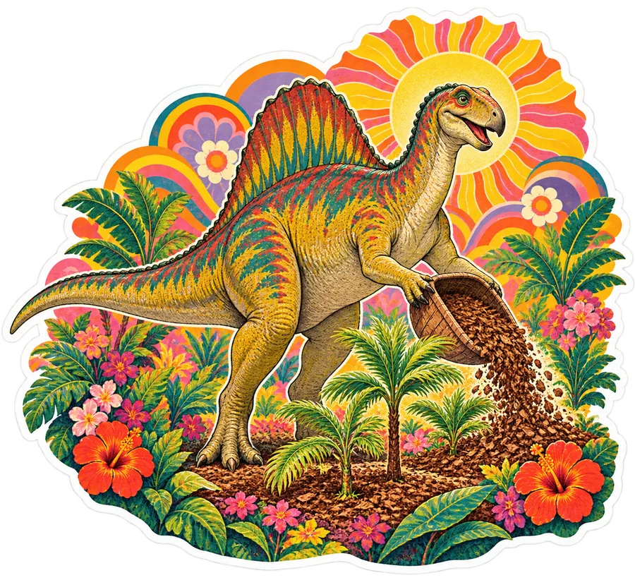 Ouranosaurus — In the garden dinosaur sticker, Garden collection