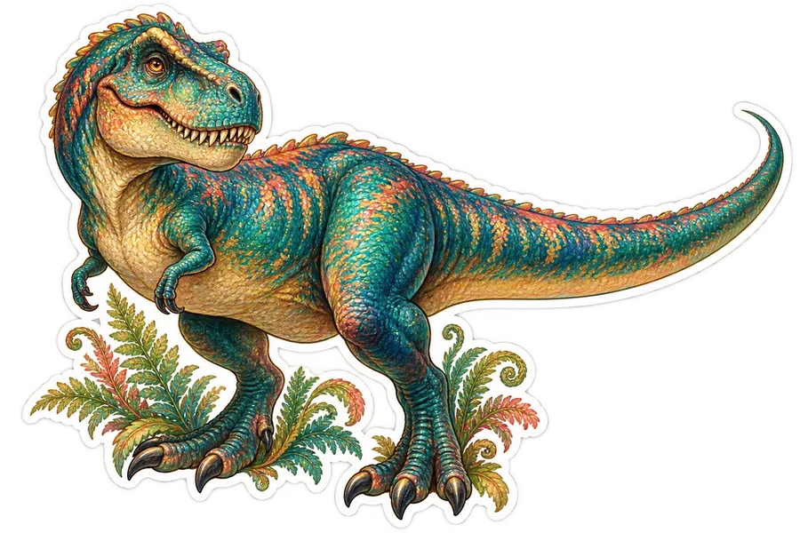 Storybook dinosaur stickers