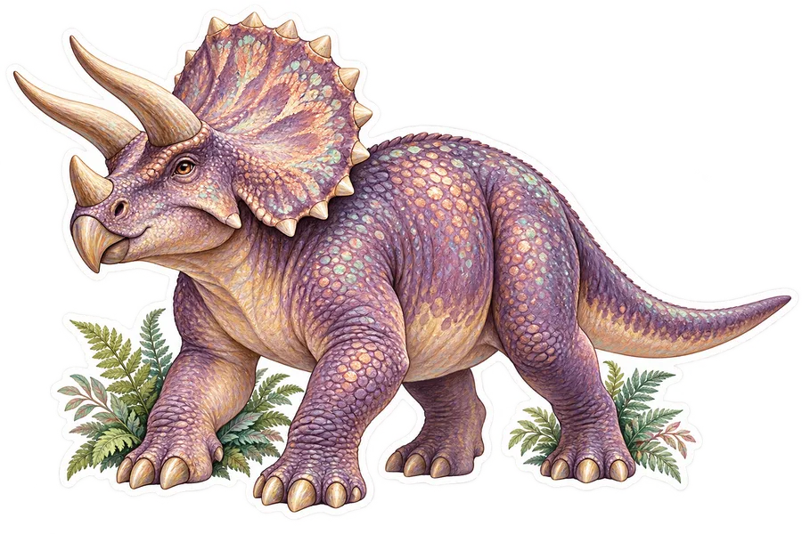 Triceratops — Species portrait dinosaur sticker, Storybook collection
