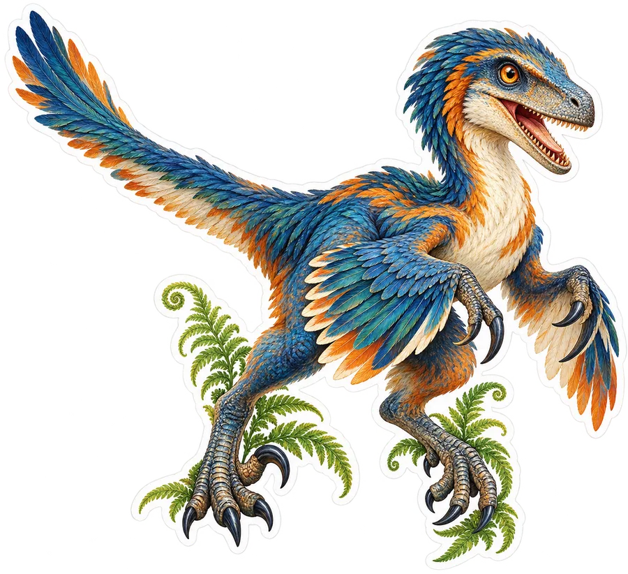 Velociraptor — Species portrait dinosaur sticker, Storybook collection