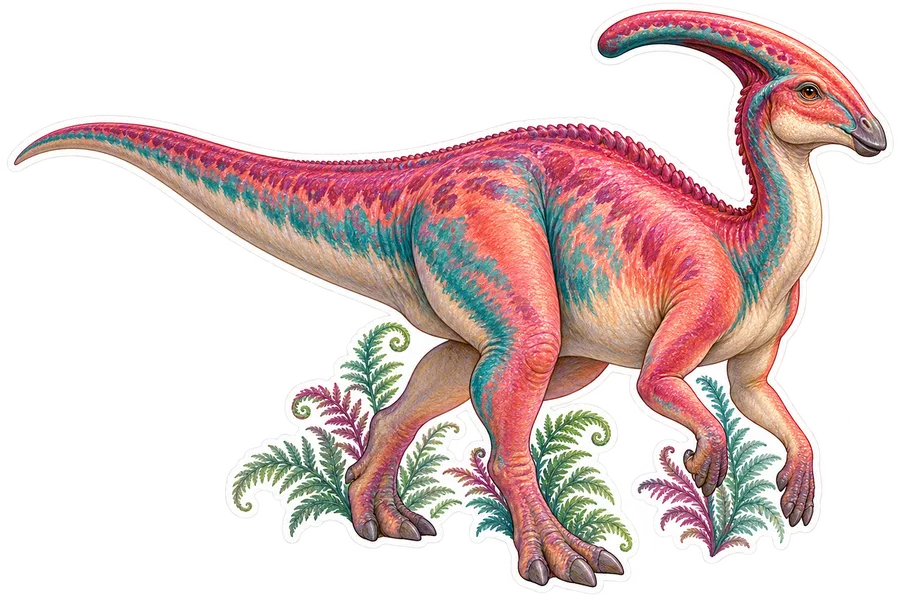 Parasaurolophus — Species portrait dinosaur sticker, Storybook collection