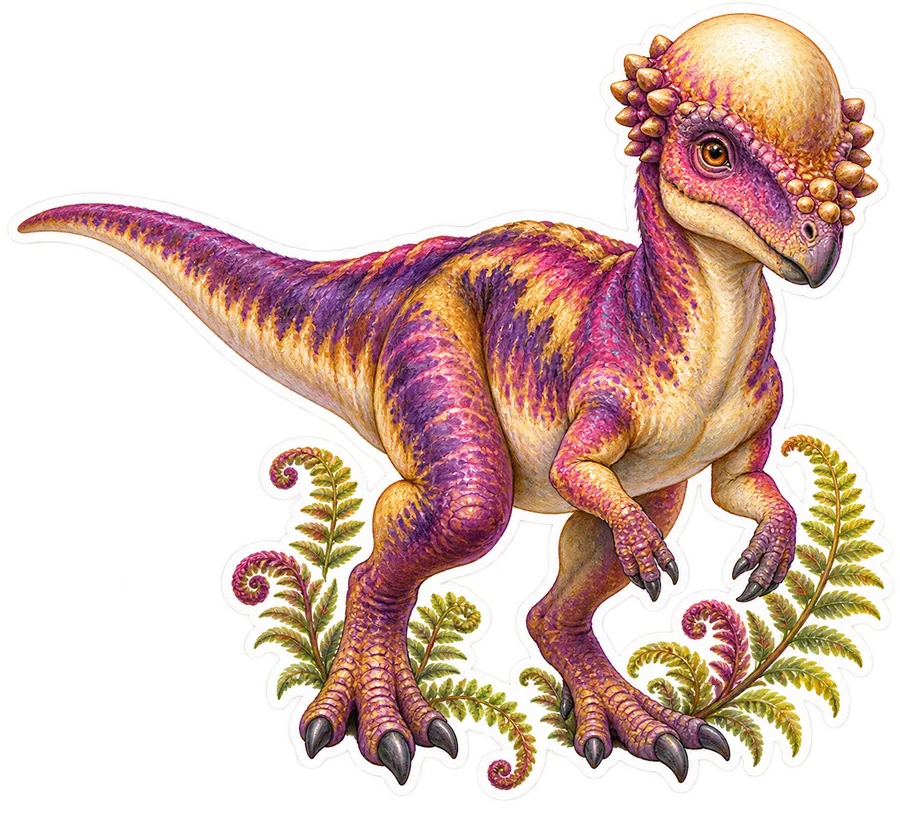 Pachycephalosaurus — Species portrait dinosaur sticker, Storybook collection