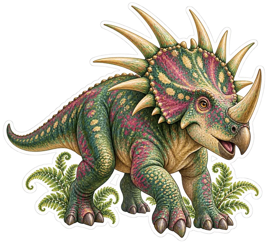 Styracosaurus — Species portrait dinosaur sticker, Storybook collection