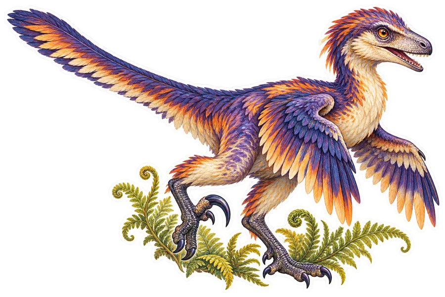Deinonychus — Species portrait dinosaur sticker, Storybook collection