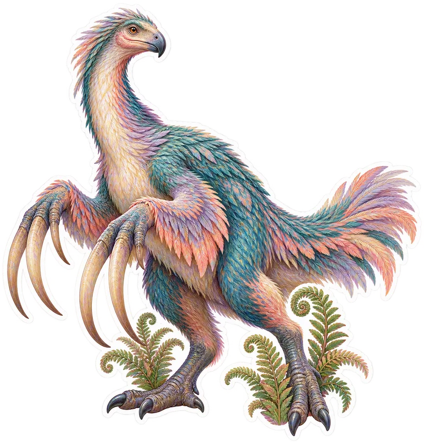 Therizinosaurus — Species portrait dinosaur sticker, Storybook collection