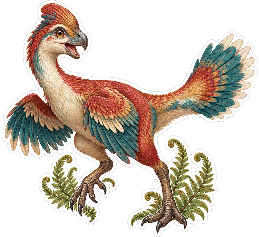 Oviraptor — Species portrait dinosaur sticker, Storybook collection