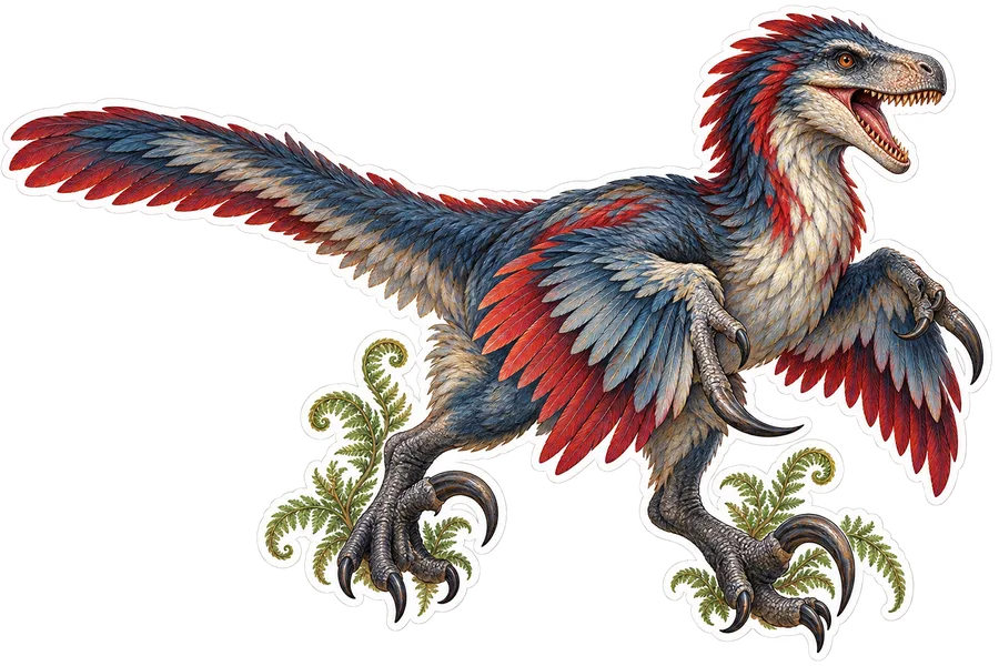 Utahraptor — Species portrait dinosaur sticker, Storybook collection