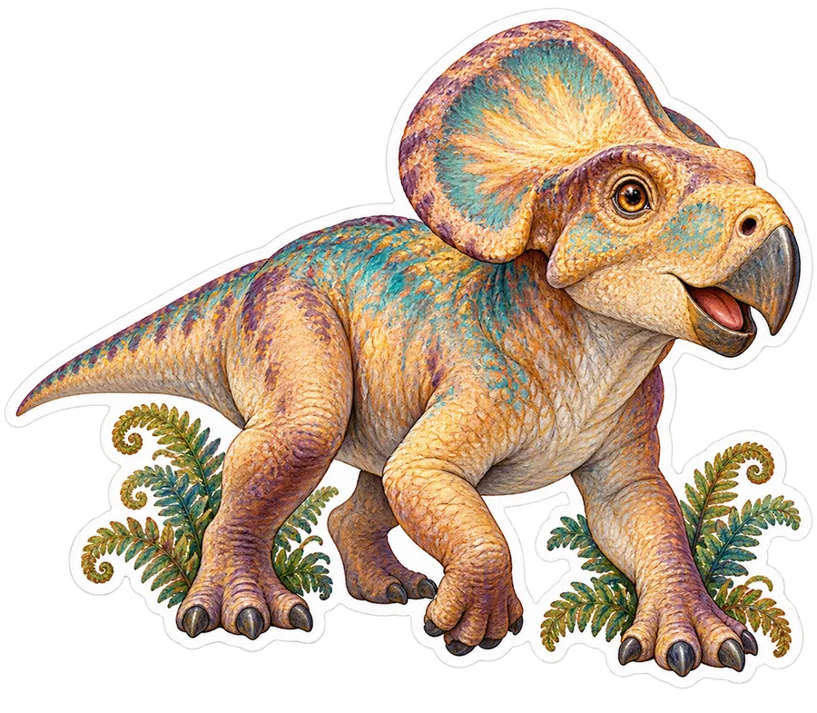 Protoceratops — Species portrait dinosaur sticker, Storybook collection