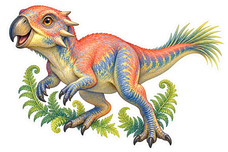 Psittacosaurus — Species portrait dinosaur sticker, Storybook collection