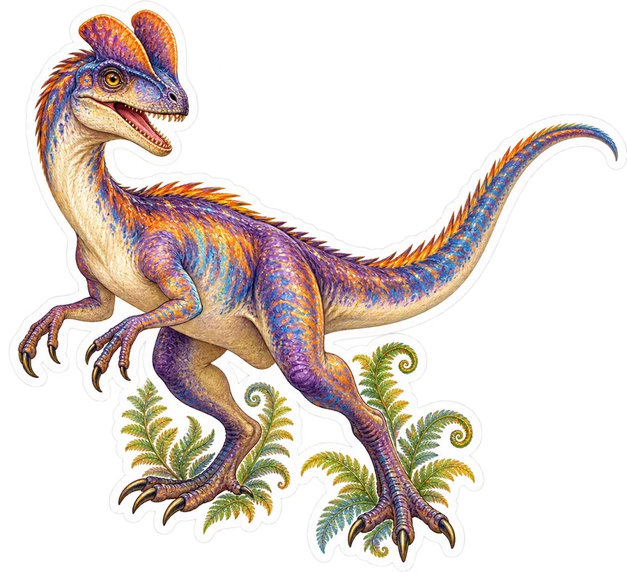 Dilophosaurus — Species portrait dinosaur sticker, Storybook collection