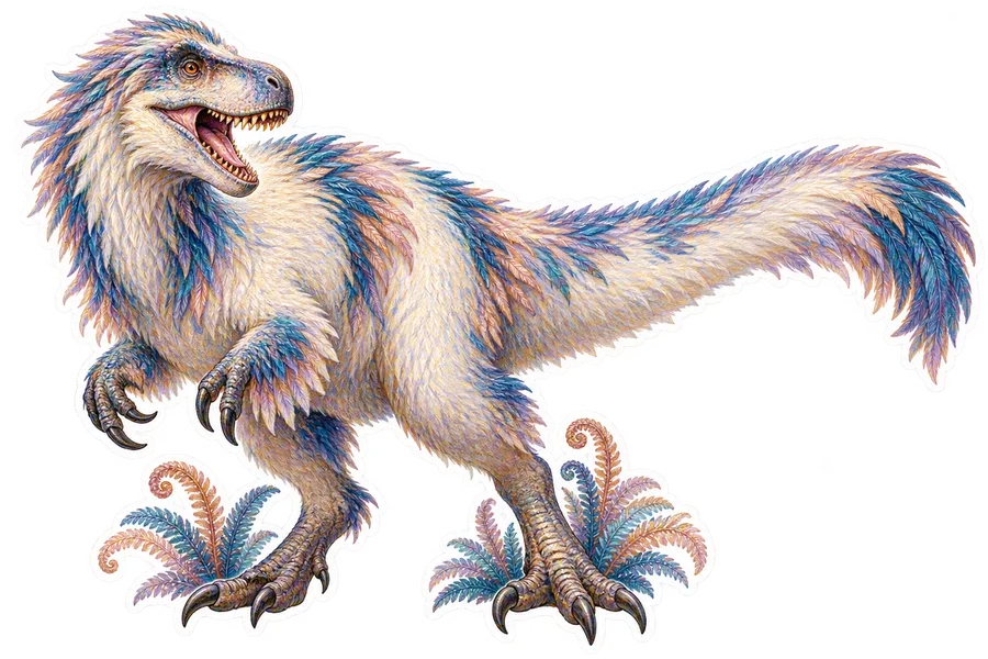 Yutyrannus — Species portrait dinosaur sticker, Storybook collection