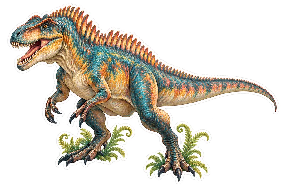 Acrocanthosaurus — Species portrait dinosaur sticker, Storybook collection