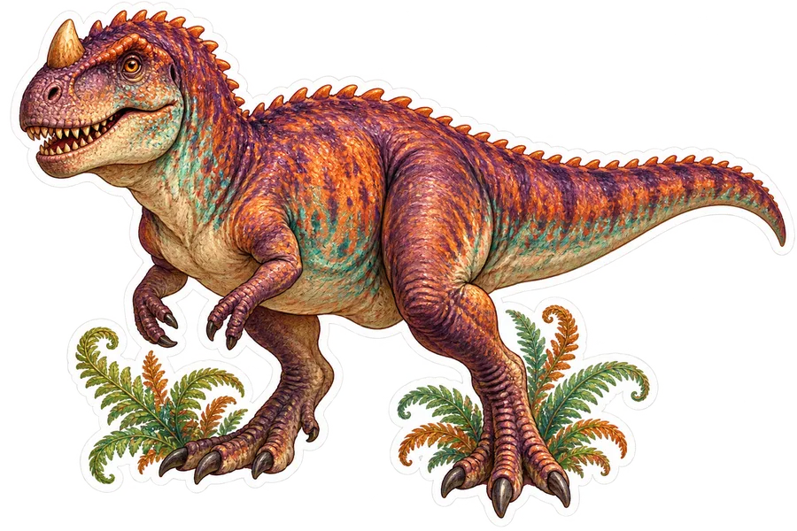 Majungasaurus — Species portrait dinosaur sticker, Storybook collection