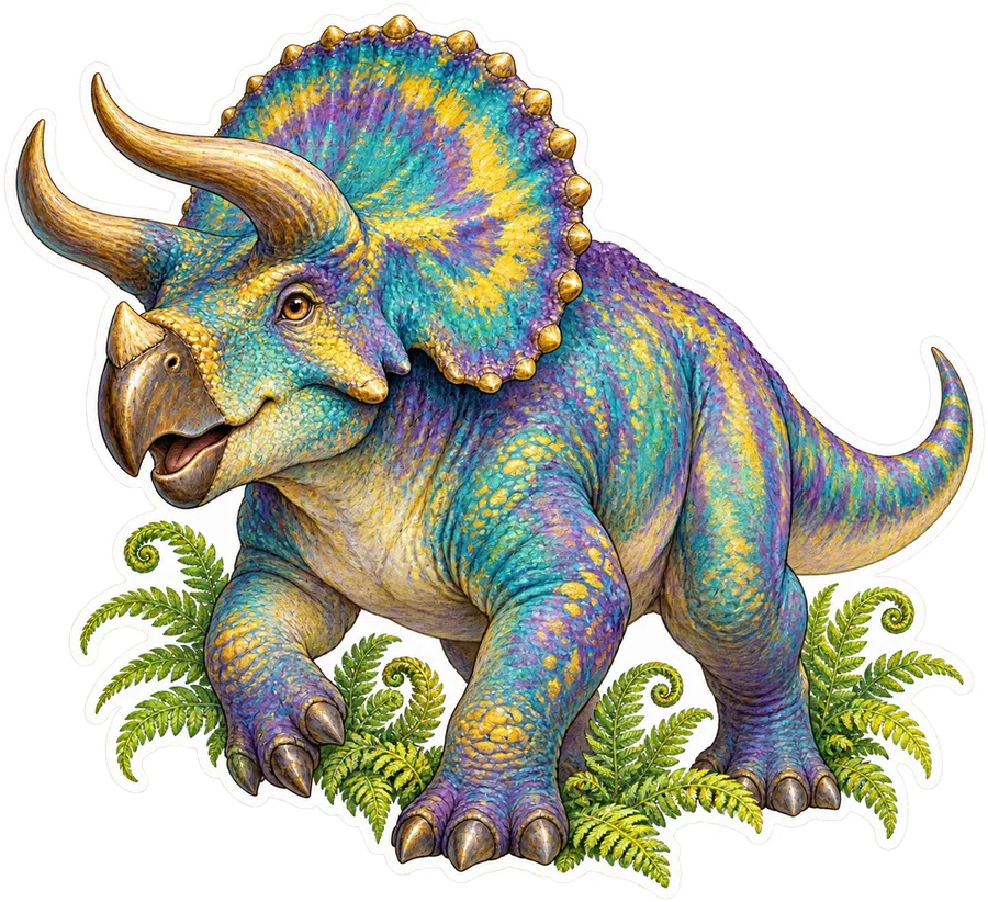 Nasutoceratops — Species portrait dinosaur sticker, Storybook collection