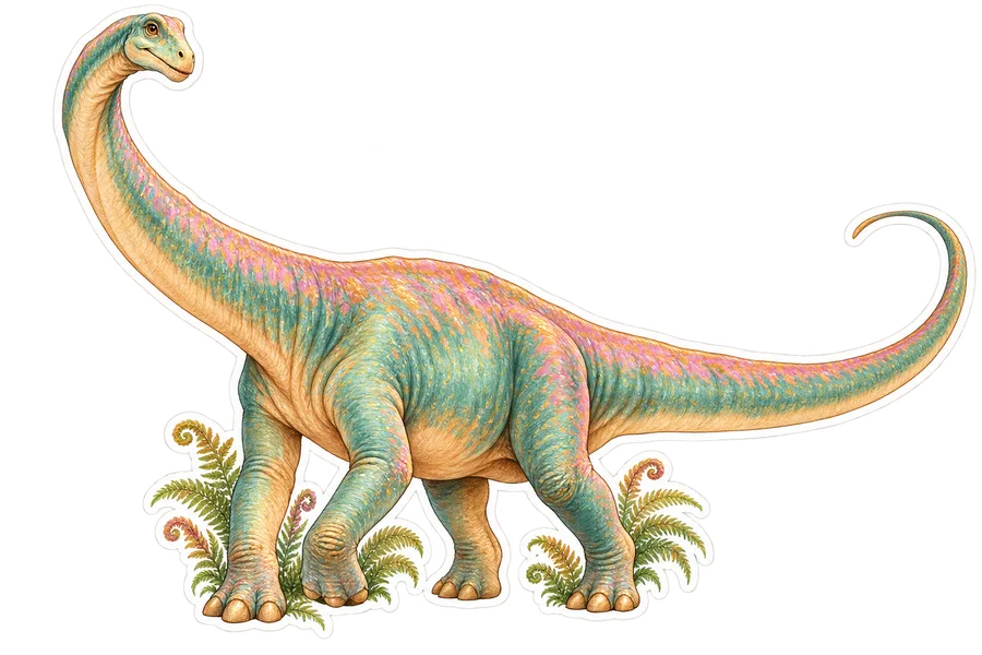 Mamenchisaurus — Species portrait dinosaur sticker, Storybook collection