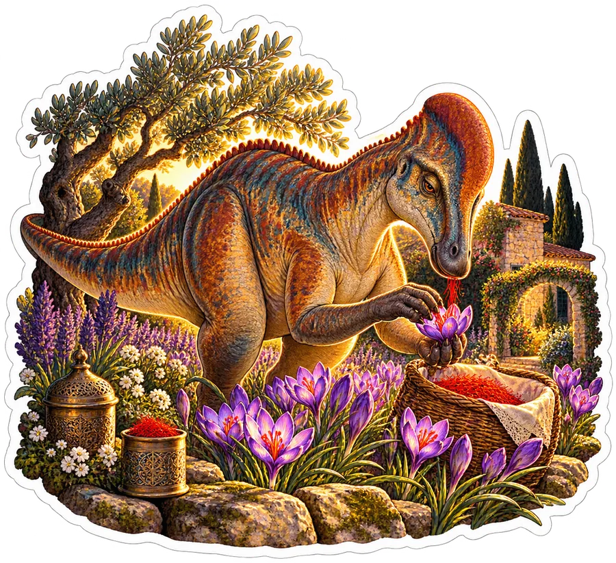 Saffron crocus — Garden dinosaur sticker, Garden collection
