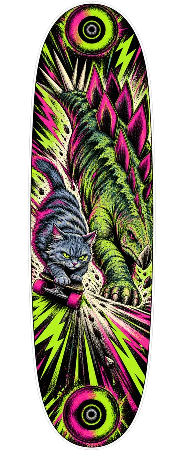 Stegosaurus & Cat — Powell-Peralta deck graphics (Vernon Courtlandt Johnson) dinosaur sticker, Stegosaurus & Cats: Art Through Time collection