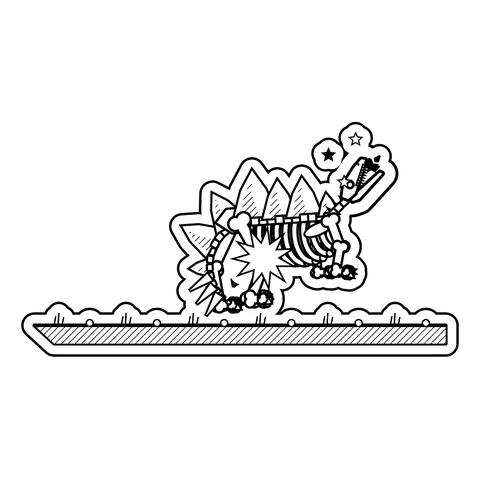 Stegosaurus — Sat down on its own tail spikes. dinosaur sticker