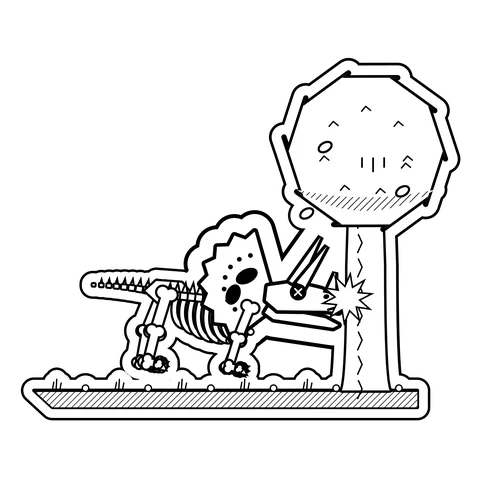 Triceratops — Charged a tree head first. The tree won. dinosaur sticker