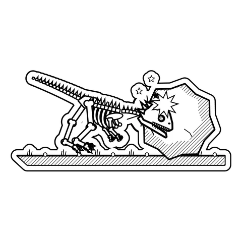 Pachycephalosaurus — Head-butted a boulder. The boulder did not move. dinosaur sticker