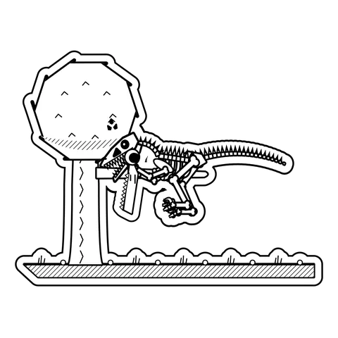 Velociraptor — Sawing off the branch it is sitting on. dinosaur sticker