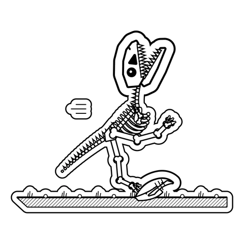 Tyrannosaurus rex — Slipped on a banana peel. dinosaur sticker