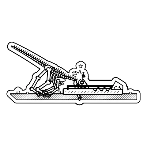 Velociraptor — Went for the free cheese in a giant mousetrap. dinosaur sticker