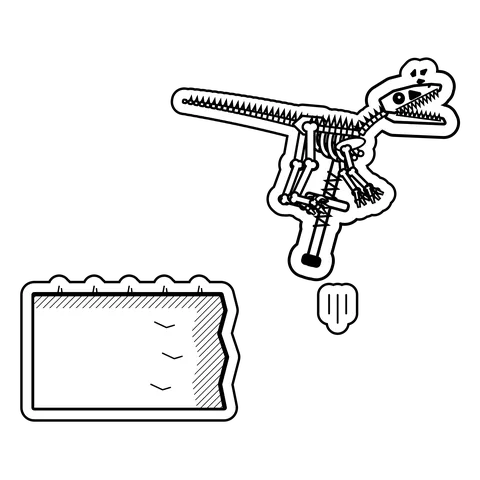 Velociraptor — Pogo stick off a cliff. dinosaur sticker