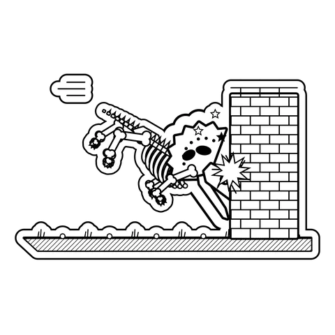 Triceratops — Charged a brick wall. dinosaur sticker