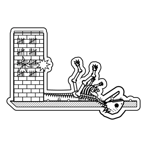 Pachycephalosaurus — Head-butted the same wall forty-seven times (tally marks). dinosaur sticker
