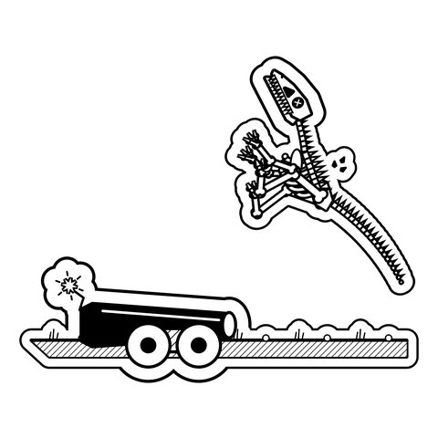 Velociraptor — Looked down the barrel of a lit cannon. dinosaur sticker