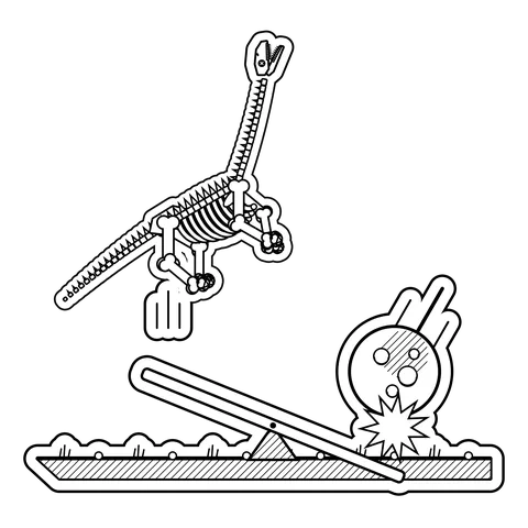 Brachiosaurus — Seesaw. A meteor landed on the other end. dinosaur sticker