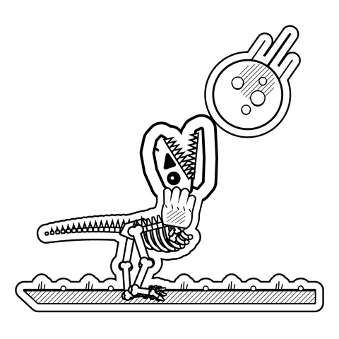 Tyrannosaurus rex — Tried to catch a meteor with a baseball glove. dinosaur sticker