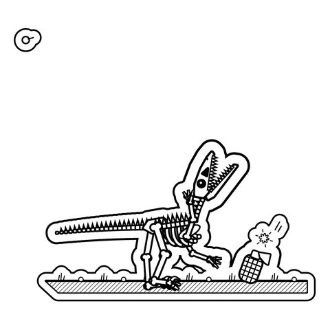 Velociraptor — Pulled the pin and kept the wrong part. dinosaur sticker
