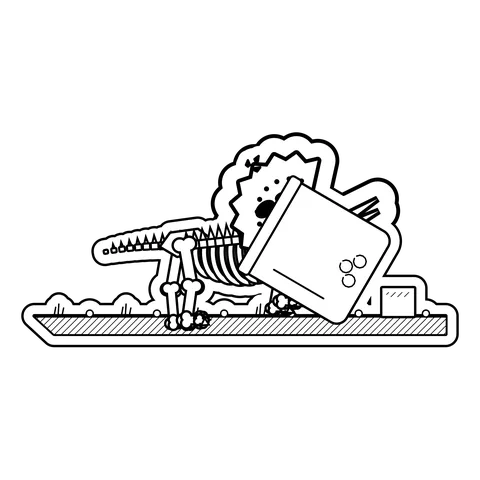 Triceratops — Got its head stuck in the honey jar. dinosaur sticker