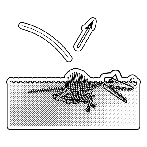 Spinosaurus — Swam with the sail up. A harpoon took it for a shark. dinosaur sticker
