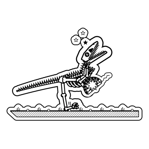 Velociraptor — Stepped on a bear trap to see what it does. dinosaur sticker